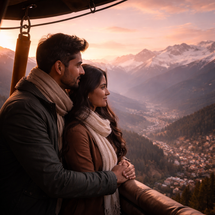 Breathtaking Tethered Hot Air Balloon Ride Over Manali with Panoramic Views