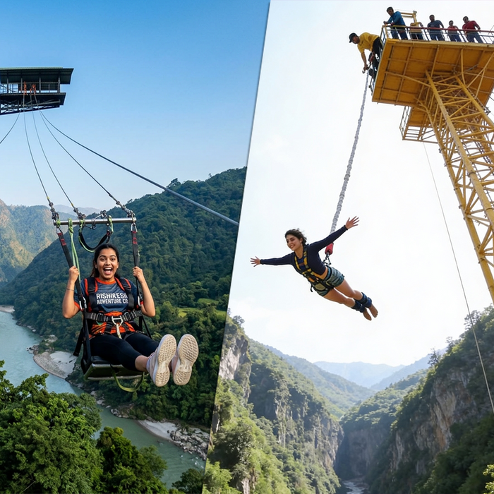 Adrenaline-Packed 83m Bungee Jump, Giant Swing & Flying Fox Combo in Rishikesh