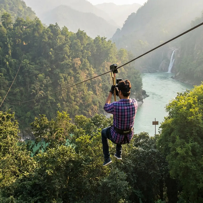 Thrilling Ziplining Adventure Above Vandiperiyar's Green Landscapes