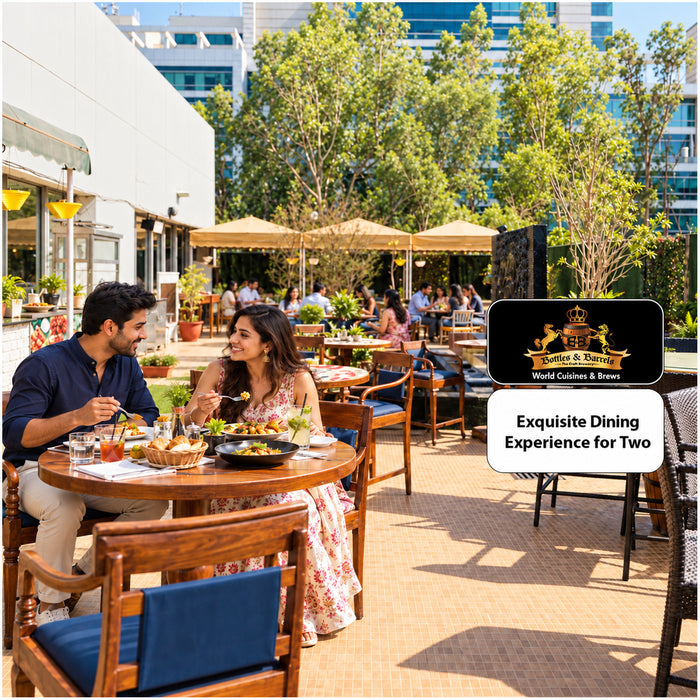 Bottles & Barrels Gurugram - Exquisite Dining Experience for Two