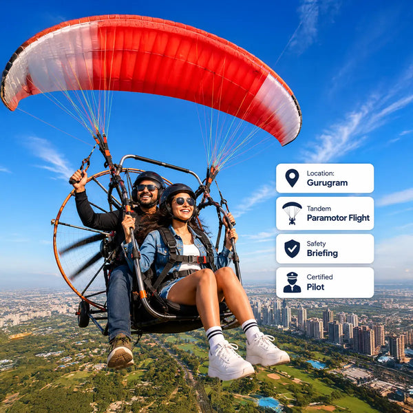 Breathtaking Tandem Paramotoring Air Safari Over Aravali Hills in Gurugram