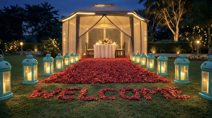 Romantic Rose Royale Garden Candle Light Dinner Experience for Two in Gurugram
