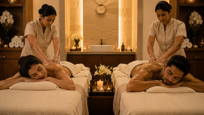 Relaxing One-Hour Couple Swedish  Massage at Meghavi Wellness Spa - The Belvedere Golf And Country Club - Ahmedabad