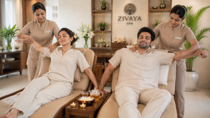 Relaxing One-Hour Couple Massage at Zivaya Spa Spa Papaya Tree Hotel, Indore