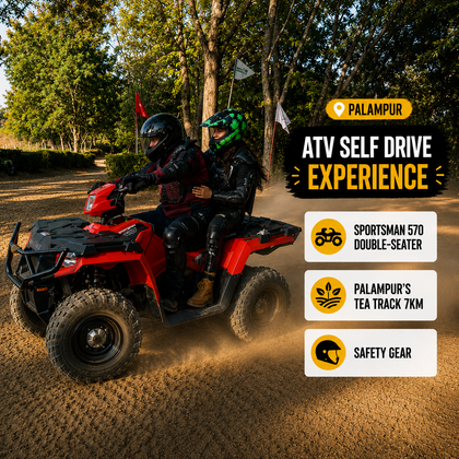 Adventure-Filled Sportsman 570 Double-Seater ATV Self Drive on Palampur's Tea Track