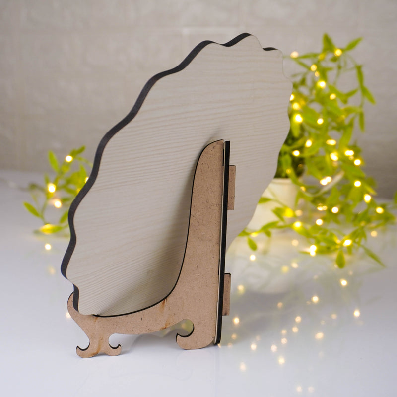 Table Top Round Wooden Photo Gift for Your Loved One | Personalized Desk Decor | WonderGifts.in