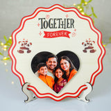 Table Top Round Wooden Photo Gift for Your Loved One | Personalized Desk Decor | WonderGifts.in