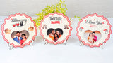 Table Top Round Wooden Photo Gift for Your Loved One | Personalized Desk Decor | WonderGifts.in