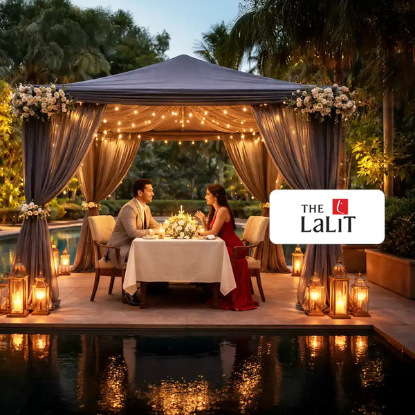 Elegant Multi-Cuisine Private Cabana Garden Candlelight Dinner Experience for Two at The Lalit Bangalore in Bengaluru