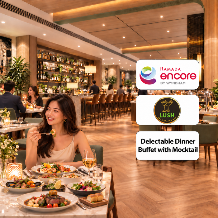 Lush Restro & Bar Gurugram - Delectable Dinner Buffet with Mocktail for One
