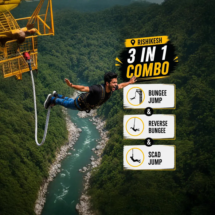 Exhilarating Rishikesh Thrill Combo with Bungee, Reverse Bungee and SCAD Jump