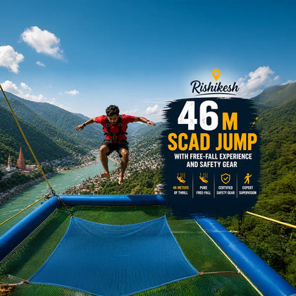Extreme 46m SCAD Jump in Rishikesh with Free-Fall Experience and Safety Gear