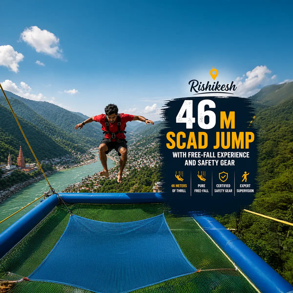 Extreme 46m SCAD Jump in Rishikesh with Free-Fall Experience and Safety Gear