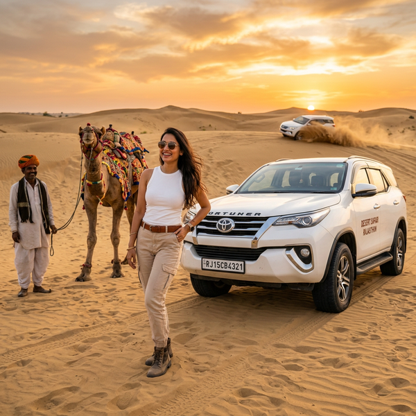 Thrilling Toyota Fortuner Desert Safari with Camel Ride in Jaisalmer