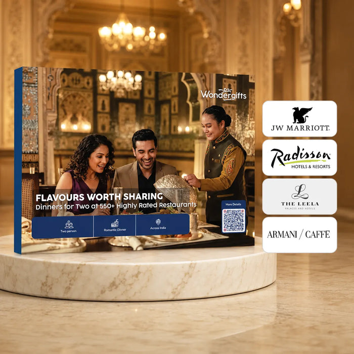 Foodie Favourites Gift Box - Guest Loved Dinners for Two at 550+ Highly Rated Restaurants Across India