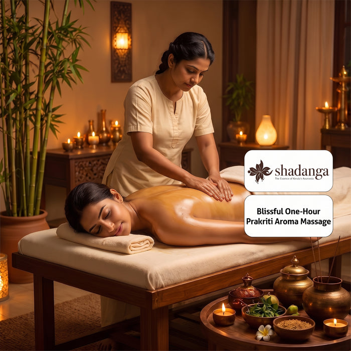 Blissful One-Hour Signature Prakriti Aroma Massage with Personalized Ayurvedic Oils at Shadanga New Delhi