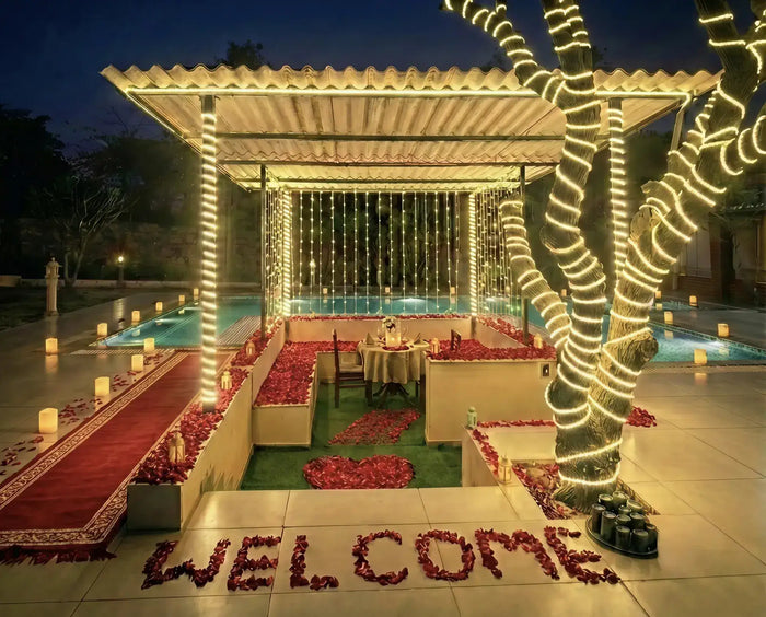 Pure Vegetarian Luxury Private Candlelight Dinner for Two at RADSUM Aravali Hills Gurugram