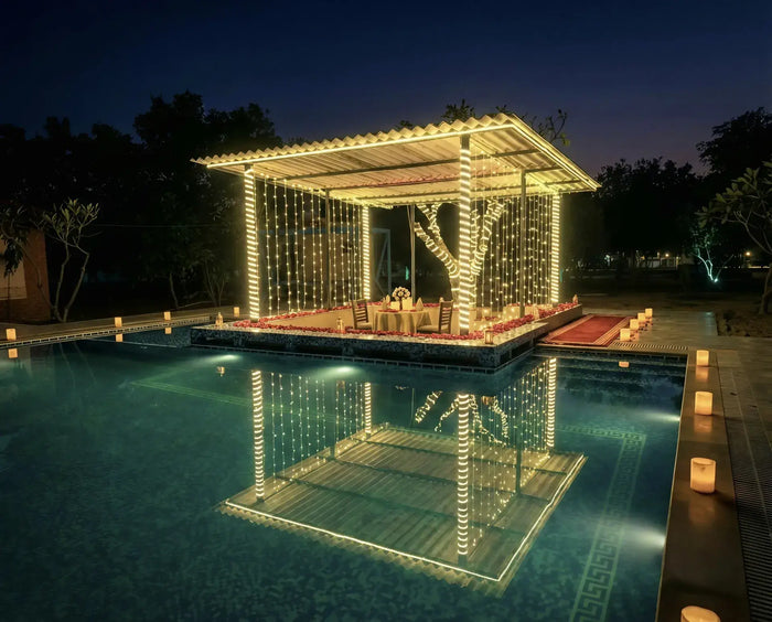 Pure Vegetarian Luxury Private Candlelight Dinner for Two at RADSUM Aravali Hills Gurugram