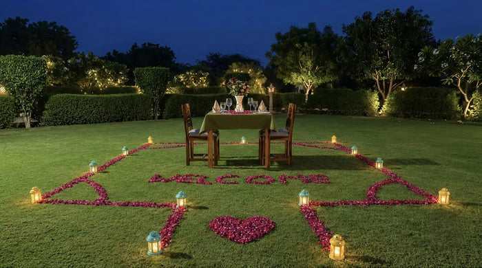 Pure Vegetarian Luxury Private Candlelight Dinner for Two at RADSUM Aravali Hills Gurugram