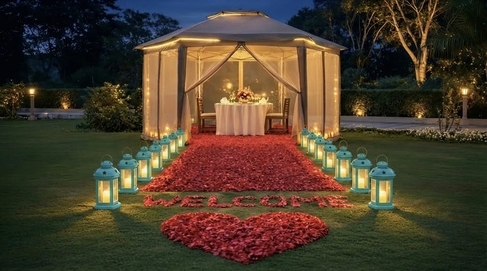 Pure Vegetarian Luxury Private Candlelight Dinner for Two at RADSUM Aravali Hills Gurugram