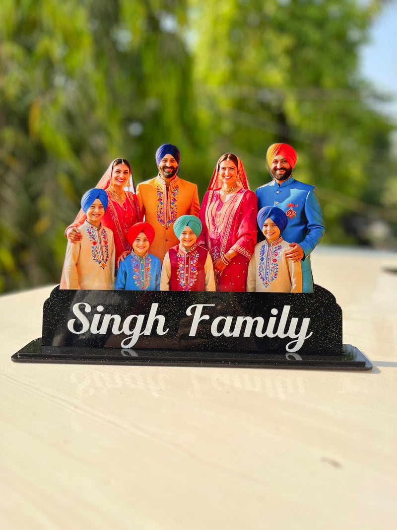 Family Photo Cutouts with Message | 12 inch Size | Super Glossy HD Print Quality