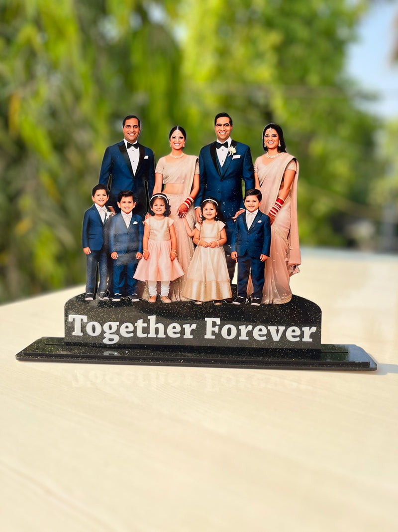 Family Photo Cutouts with Message | 12 inch Size | Super Glossy HD Print Quality