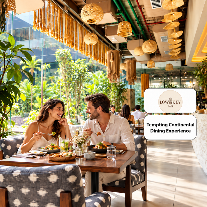 Lowkey Café Gurugram - Tempting Continental Dining Experience for Two