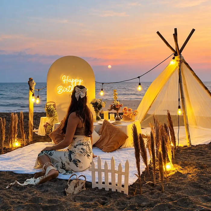 Luxury Gazebo and Teepee Beach Dining Experience for Two in Mumbai