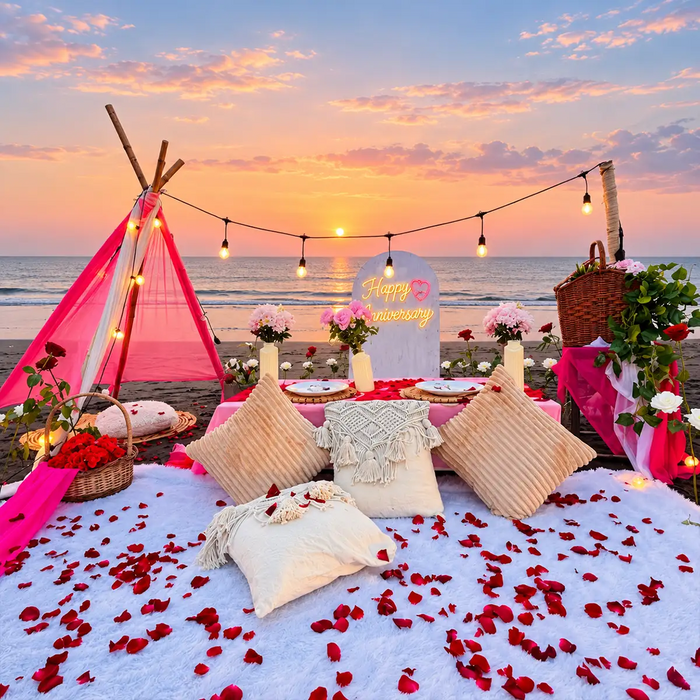 Luxury Gazebo and Teepee Beach Dining Experience for Two in Mumbai