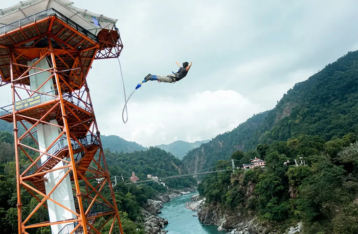 Mind-Blowing 55m Tower Bungee Jump & 48m Freestyle Jump in Rishikesh
