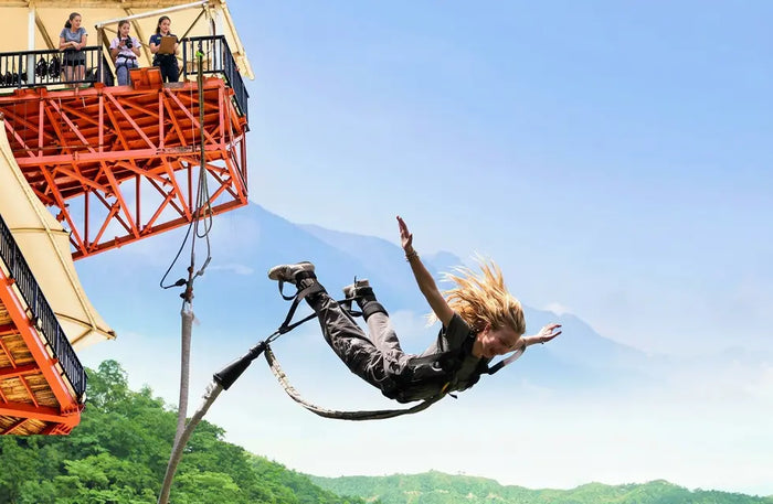 Mind-Blowing 55m Tower Bungee Jump & 48m Freestyle Jump in Rishikesh