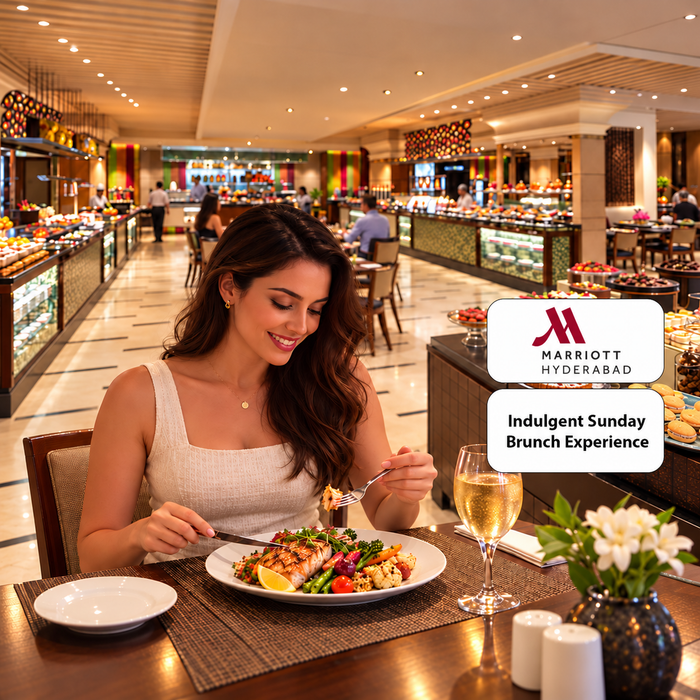 OKRA Hyderabad Marriott Hotel - Indulgent Sunday Brunch Experience for One