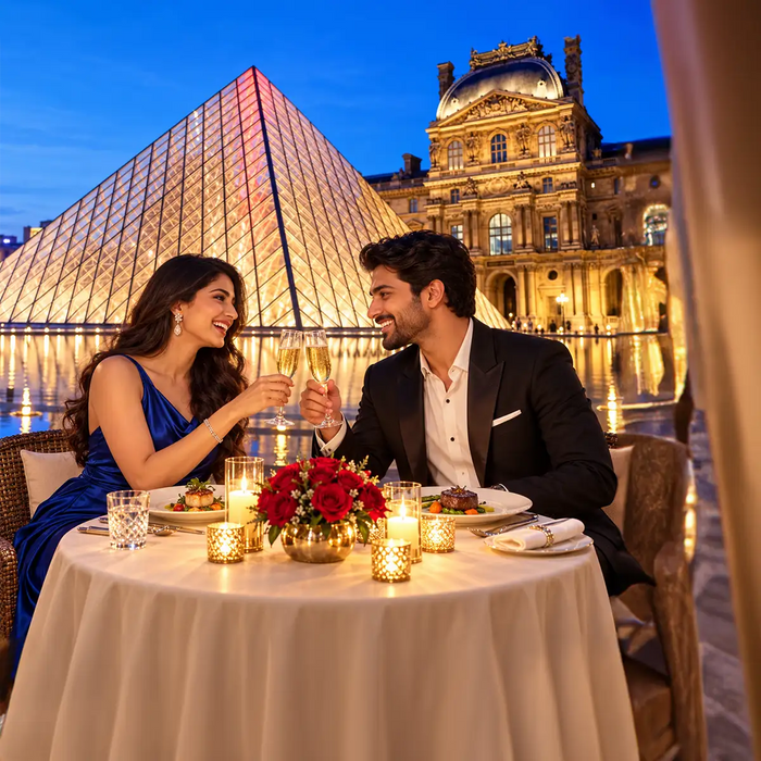 Private Romantic Dining Experience for Two at Louvre Pyramid Mumbai