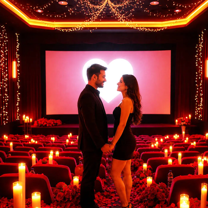 Red Gala Private Theatre Celebration Experience with Premium Décor