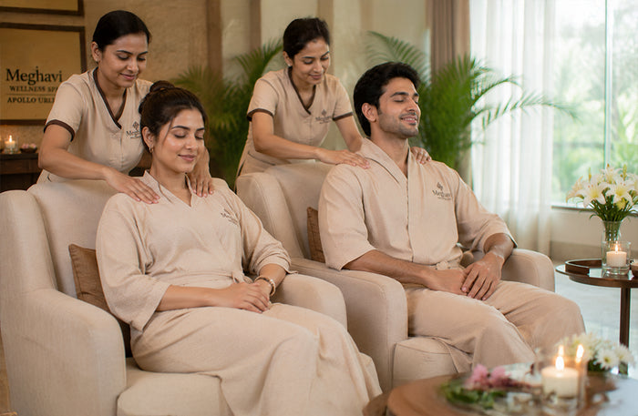 Restorative One-Hour Couple Swedish Massage at Meghavi Wellness Spa - Apollo Urlife - Hyderabad