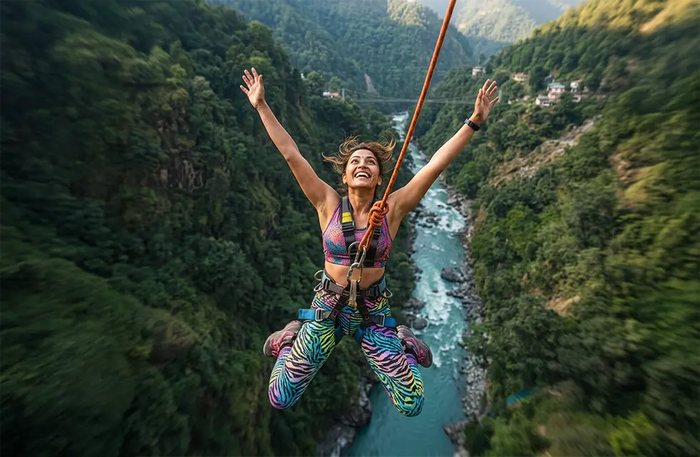 Rishikesh Thrill Combo: 49m Free Style Tower Bungee Jump and Choice of One Thrilling Activity