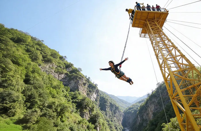 Rishikesh Thrill Combo: 49m Free Style Tower Bungee Jump and Choice of One Thrilling Activity