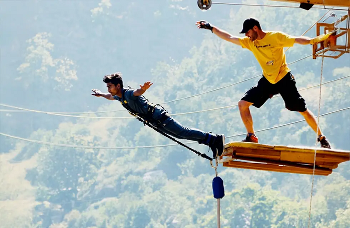 Rishikesh Thrill Combo: 49m Free Style Tower Bungee Jump and Choice of One Thrilling Activity