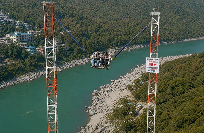 Rishikesh Thrill Combo: 55m Tower Bungee Jump & Reverse Bungee Experience