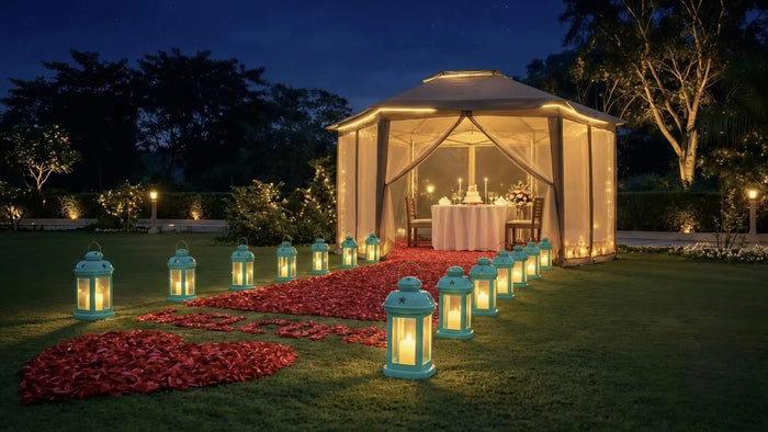Signature Gazebo Grandeur Vegetarian Candle Light Dinner Experience for Two at RADSUM – Aravali Hills, Gurugram