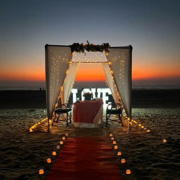 Romantic Beachside Candlelight Dinner Experience for Two at Uttan Beach, Mumbai