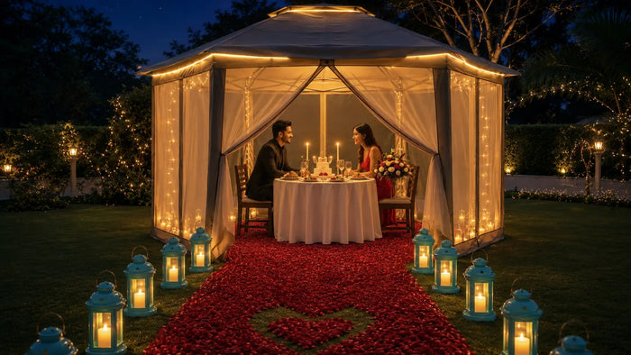 Pure Vegetarian Luxury Private Candlelight Dinner for Two at RADSUM Aravali Hills Gurugram