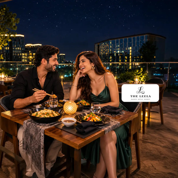 Romantic Vegetarian Chinese Set Menu Dinner Experience for Two Under the Stars at The Lotus Oriental, The Leela Bhartiya City Bengaluru