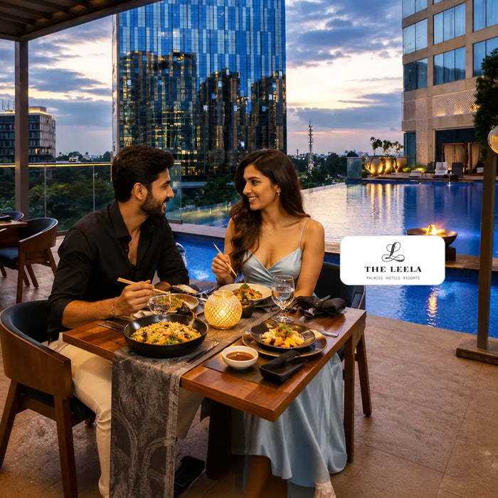 Romantic Vegetarian Chinese Set Menu Dinner for Two at The Lotus Oriental, The Leela Bhartiya City Bengaluru
