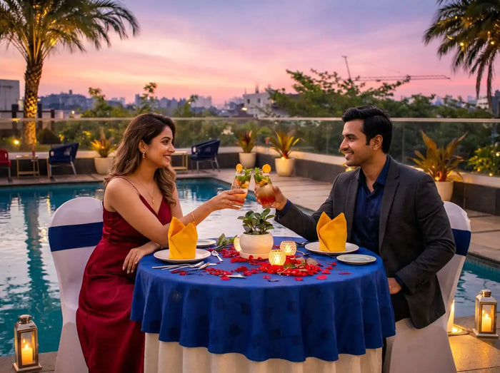 Rooftop Poolside Candlelight Dinner Experience for Two in Mumbai