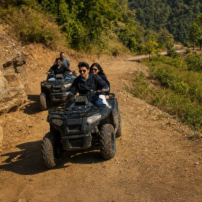 Exciting Sportsman 570 Double-Seater ATV Self-Drive on Palampur's Tea Track