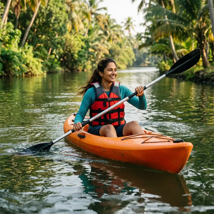Scenic Freshwater Kayaking Experience in Kovalam