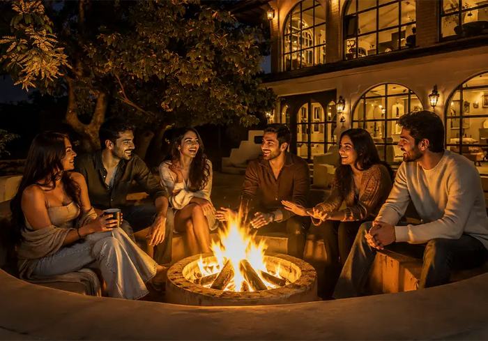 Scenic Private Bonfire Experience at The Riverwood Forest Retreat, Kanha