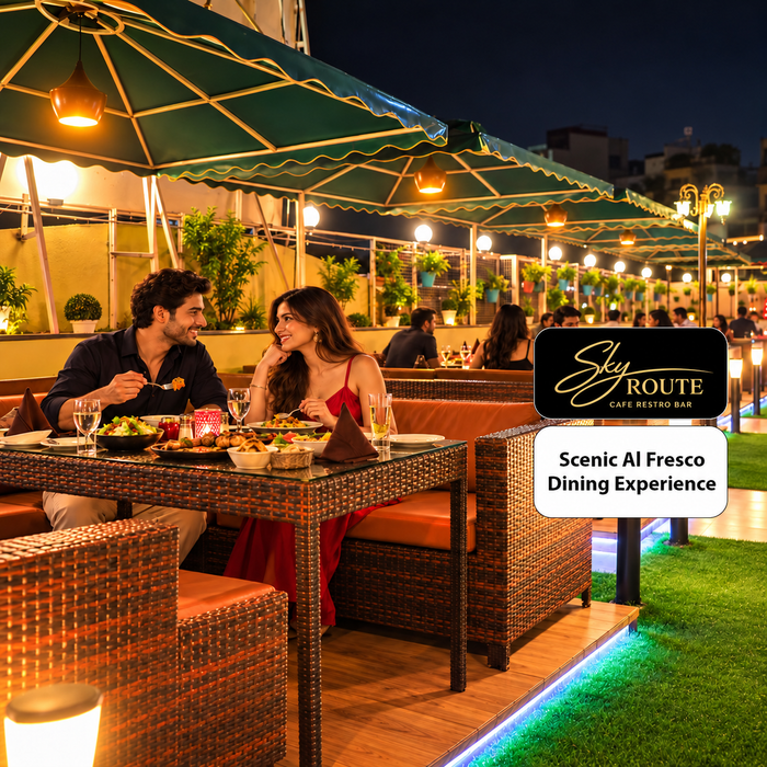 Sky Route Dwarka New Delhi - Scenic Al Fresco Rooftop Dining Experience for Two