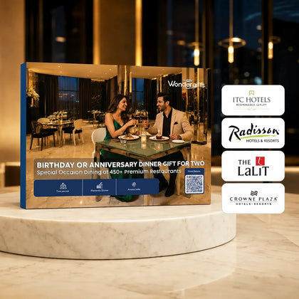 Birthday or Anniversary Dinner Gift Box for Two - Special Occasion Dining at 450+ Premium Restaurants Across India